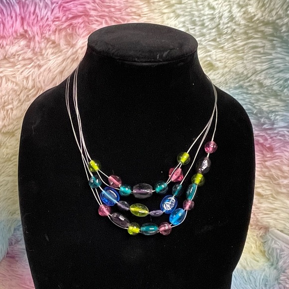 Jewelry - ➷ 5/$25 Colorful Glass Bead and Wire Necklace